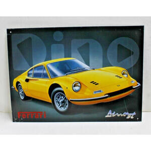 Vintage Dino GTO Ferrari Garage Retro style metal tin sign plaque 16" x 12"